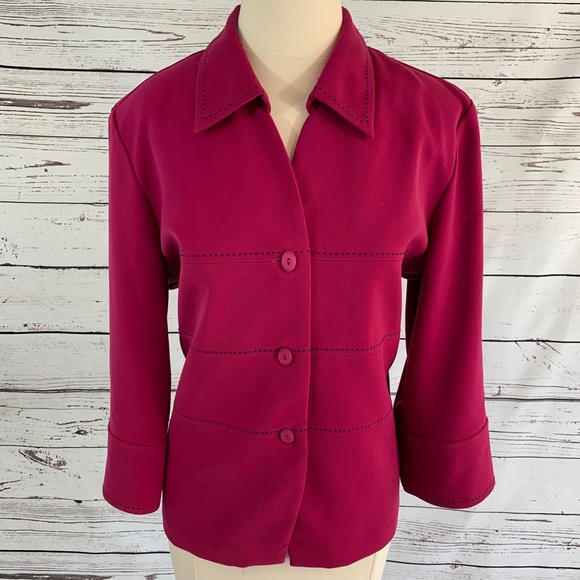 MHM Melissa Harper Jackets & Blazers - 💗RASPBERRY JACKET WITH BLACK STITCHING ACCENTS💗